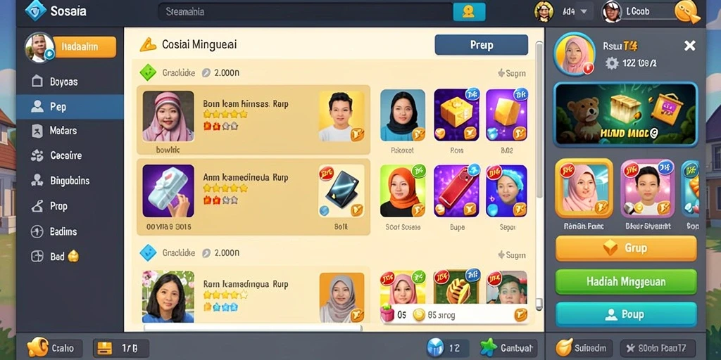 Fitur multiplayer yang memungkinkan interaksi dengan pemain lain.
