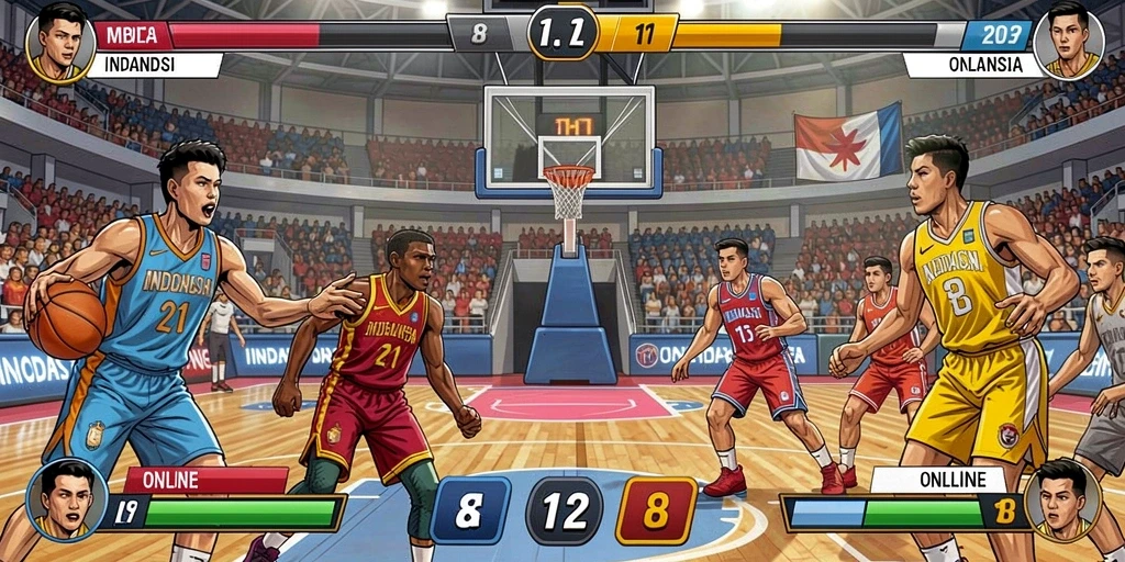 Screenshot menunjukkan interaksi multiplayer yang dinamis.